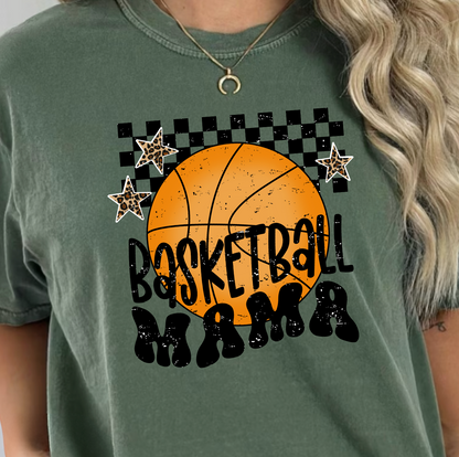 Checkered Basketball Mama Graphic Tee