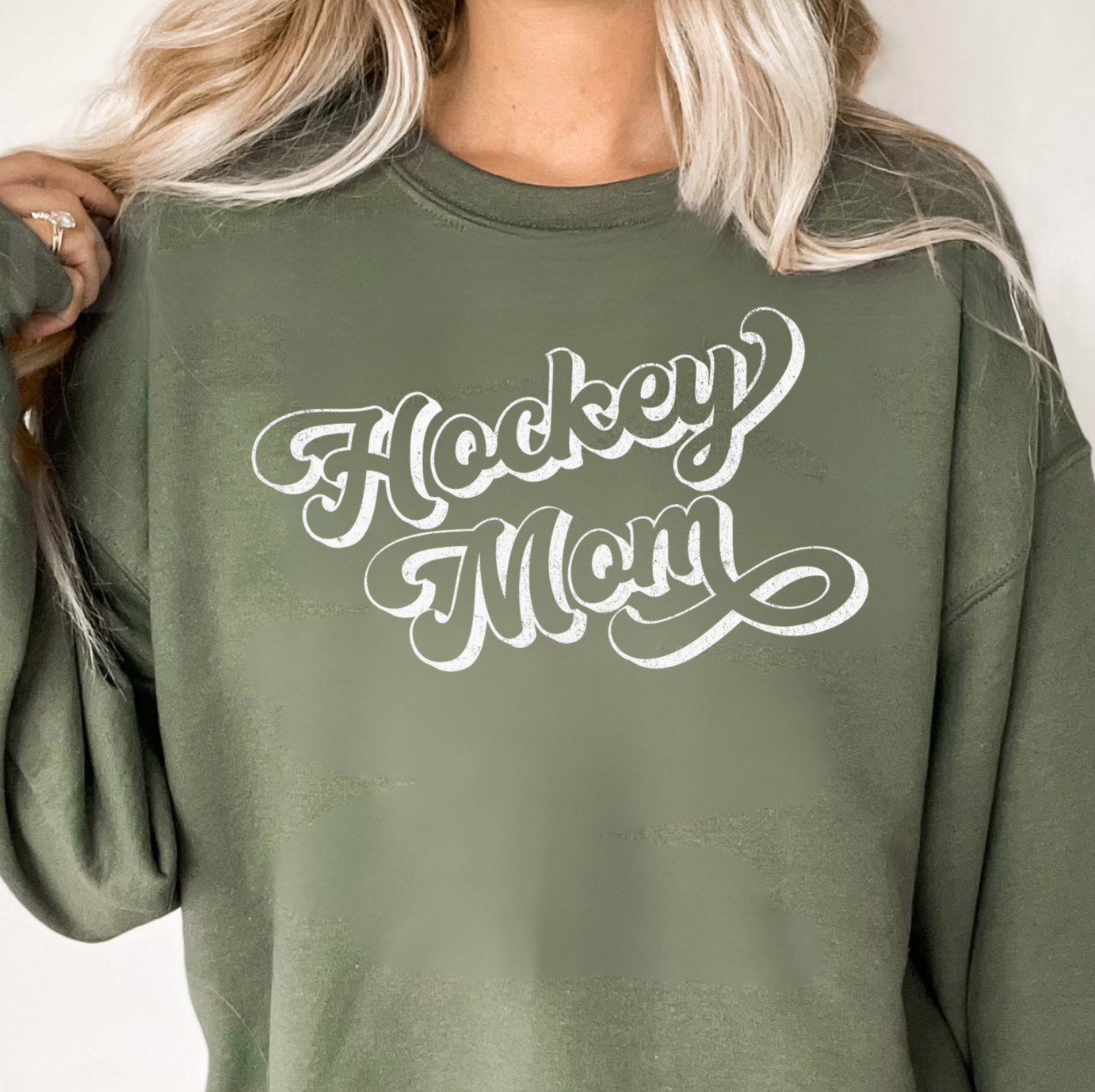 Retro Distressed Hockey Mom Sweatshirt