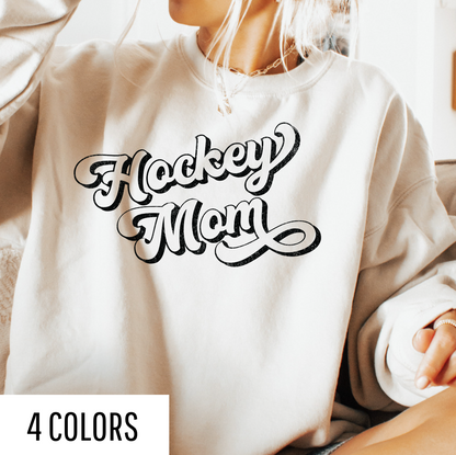 Retro Distressed Hockey Mom Sweatshirt