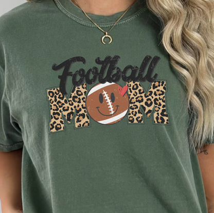 Distressed Cheetah Football Mom Graphic Tee