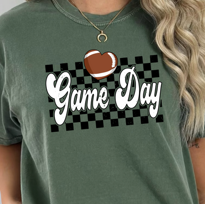 Checkered Game Day Football Graphic Tee