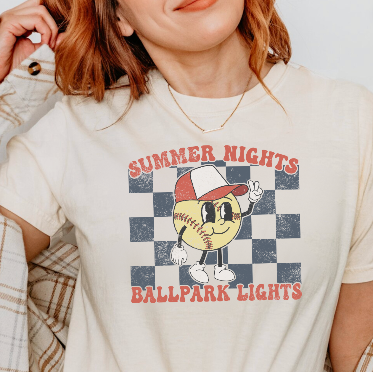 Summer Nights Retro Softball Graphic Tee