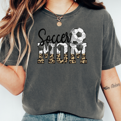 Cheetah Varsity Soccer Mom Graphic Tee