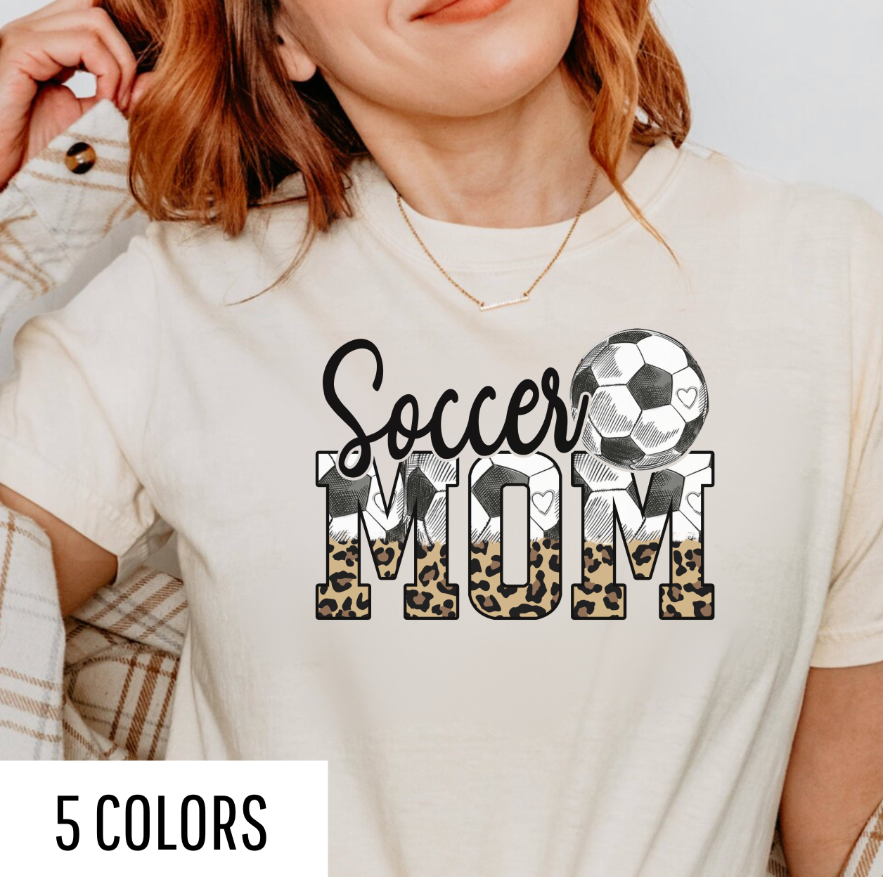 Cheetah Varsity Soccer Mom Graphic Tee