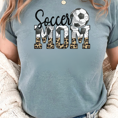 Cheetah Varsity Soccer Mom Graphic Tee