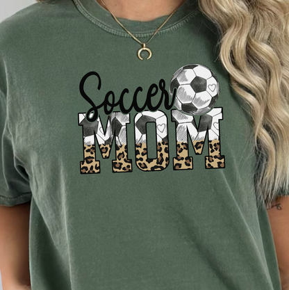 Cheetah Varsity Soccer Mom Graphic Tee