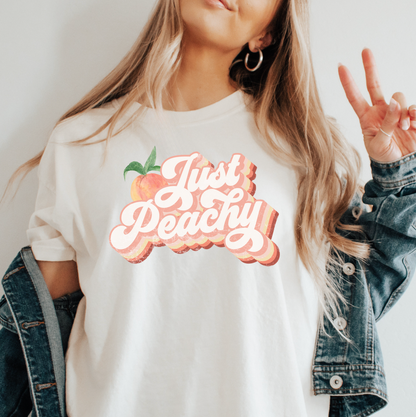 Just Peachy Distressed Graphic Tee