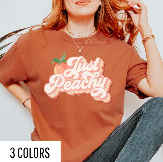 Just Peachy Distressed Graphic Tee