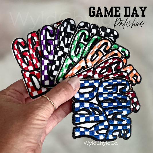 Retro Checkered Game Day Patches