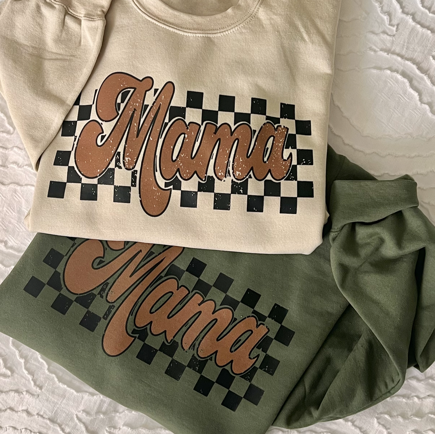 Checkered Mama Crewneck Sweatshirt