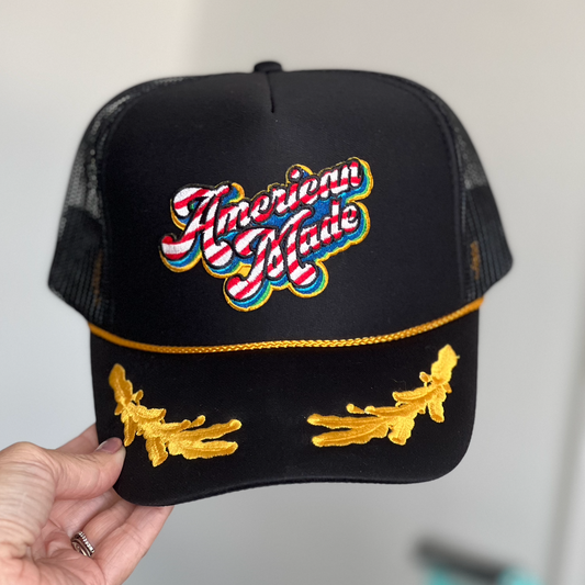 American Made Embroidered Patch Trucker Hat