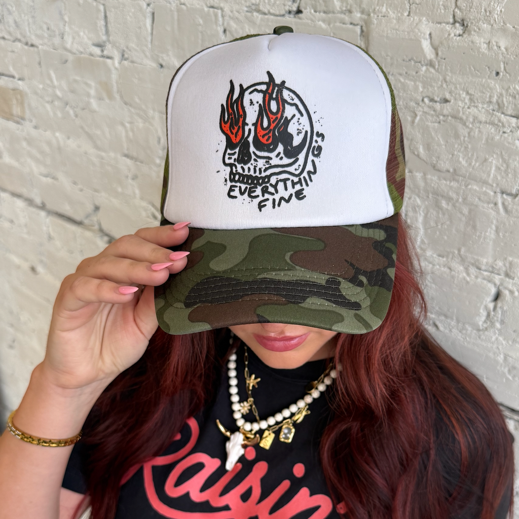 Everything's Fine Camo Trucker