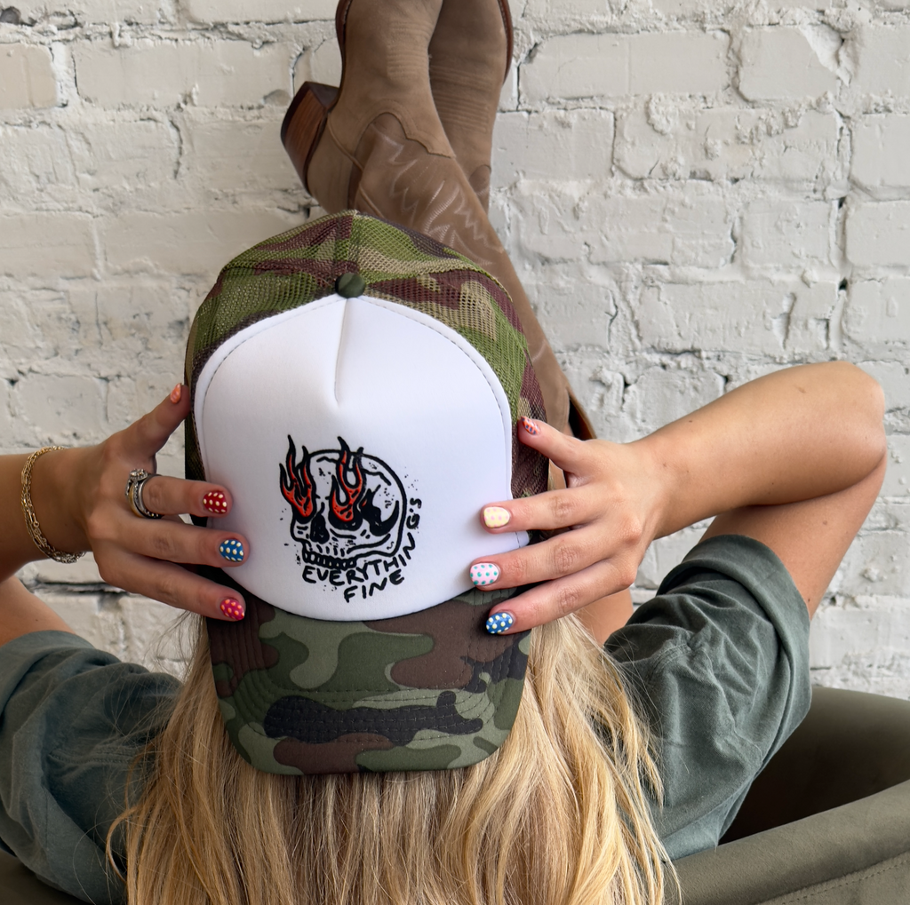 Everything's Fine Camo Trucker