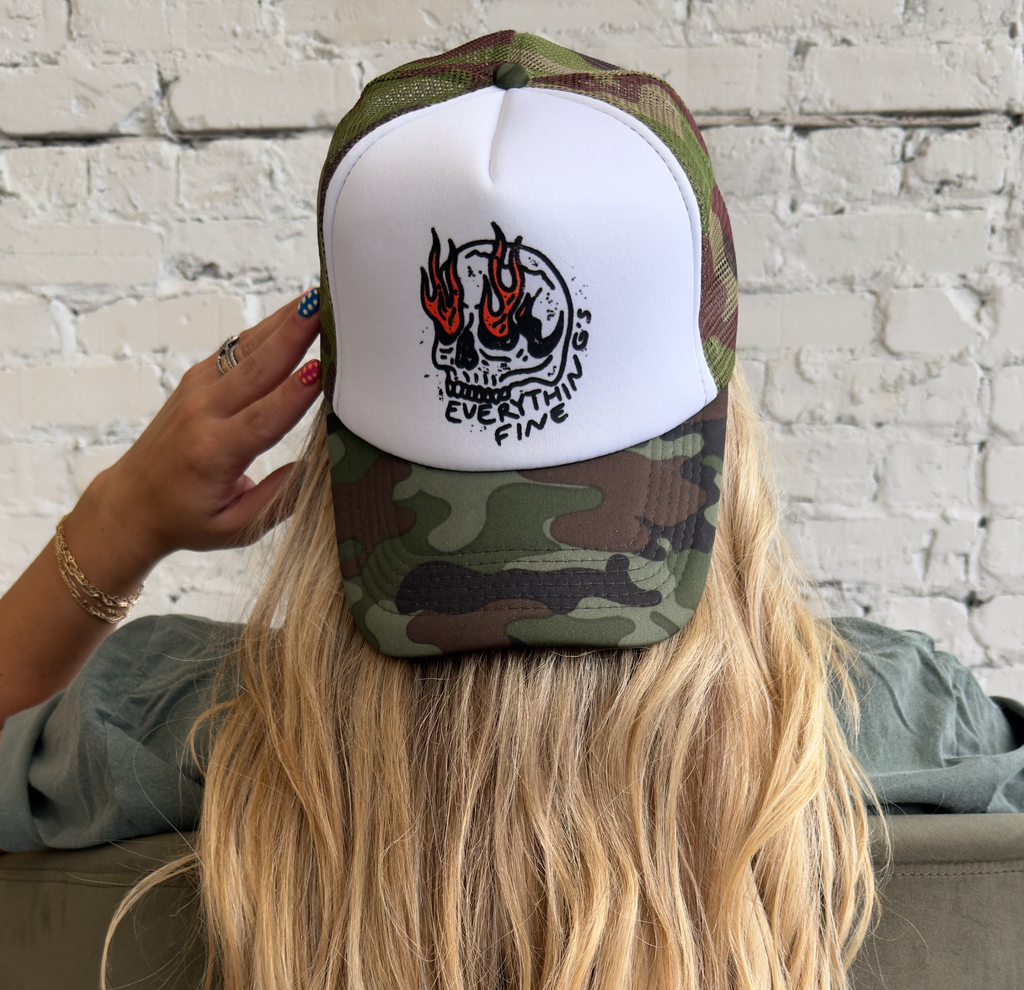 Everything's Fine Camo Trucker