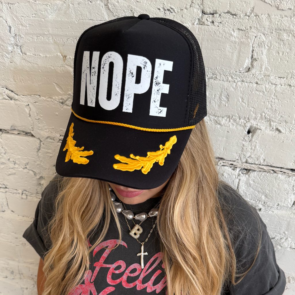"NOPE" Captain's Embroidered Trucker