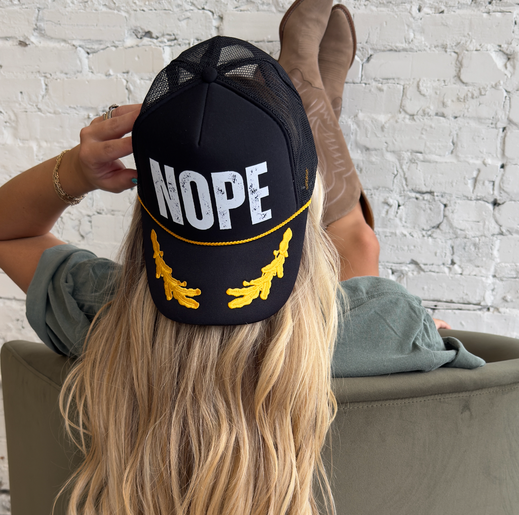 "NOPE" Captain's Embroidered Trucker