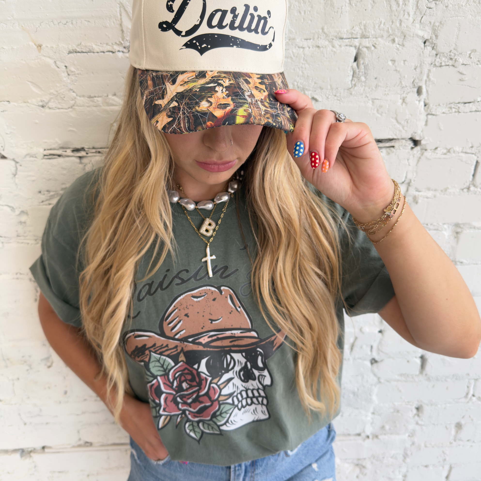 Raisin' Hell Cowboy Skull Tee