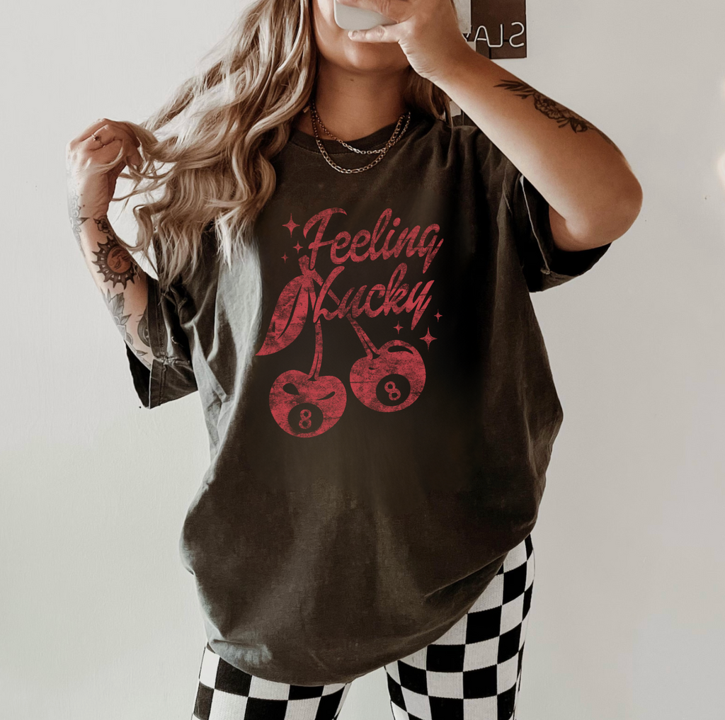 Feelin' Lucky Distressed Graphic Tee