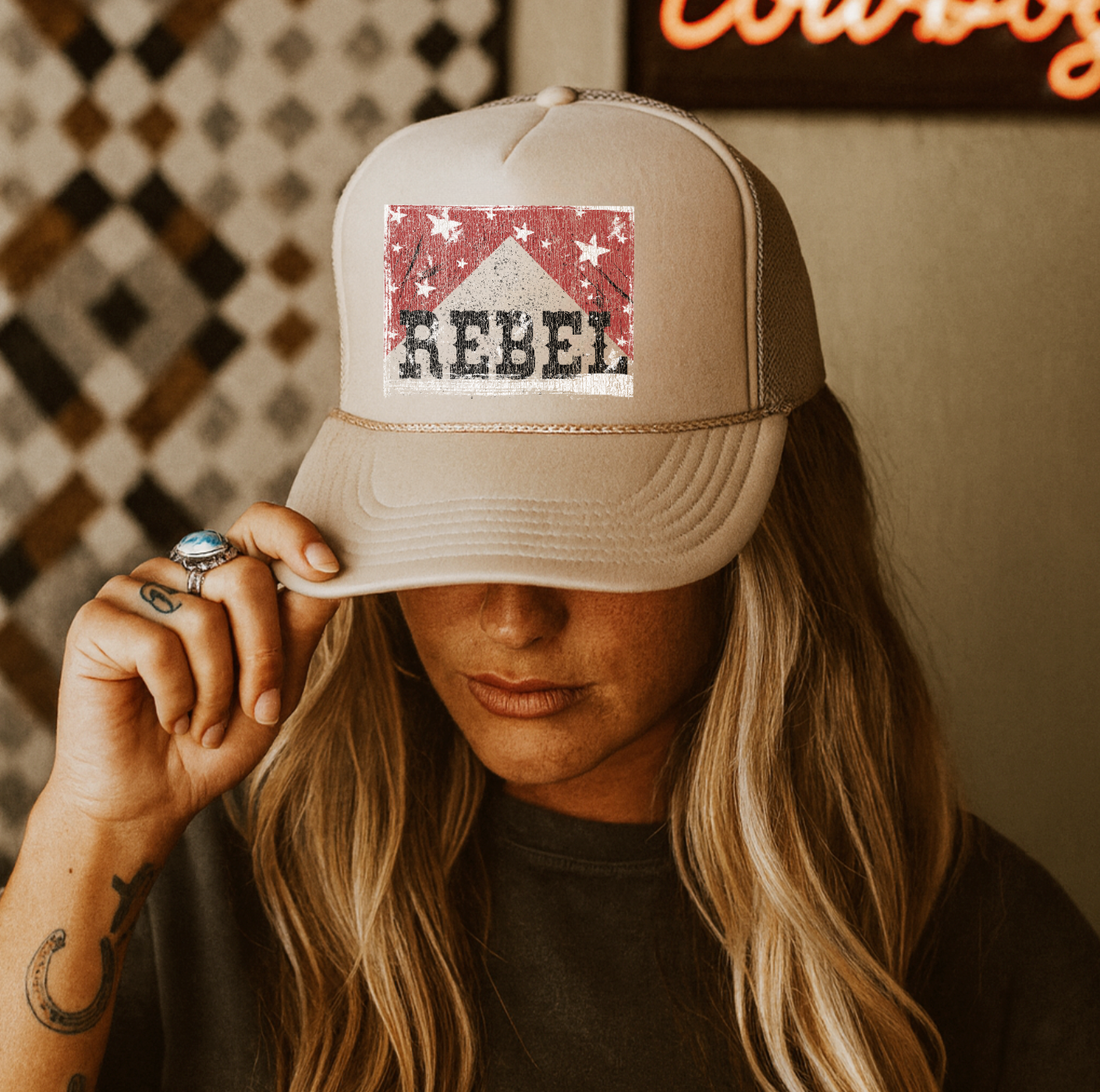 Distressed Rebel Trucker