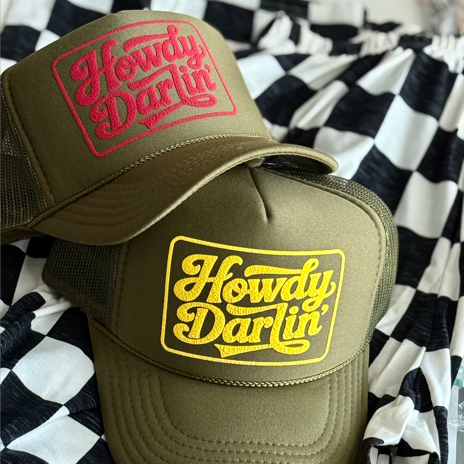 Howdy Darlin' Puff Print Trucker