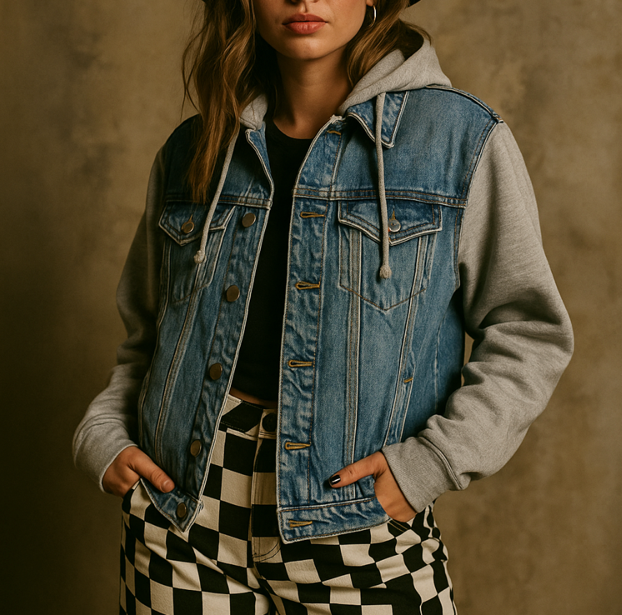 Off-Duty Denim Hoodie Jacket