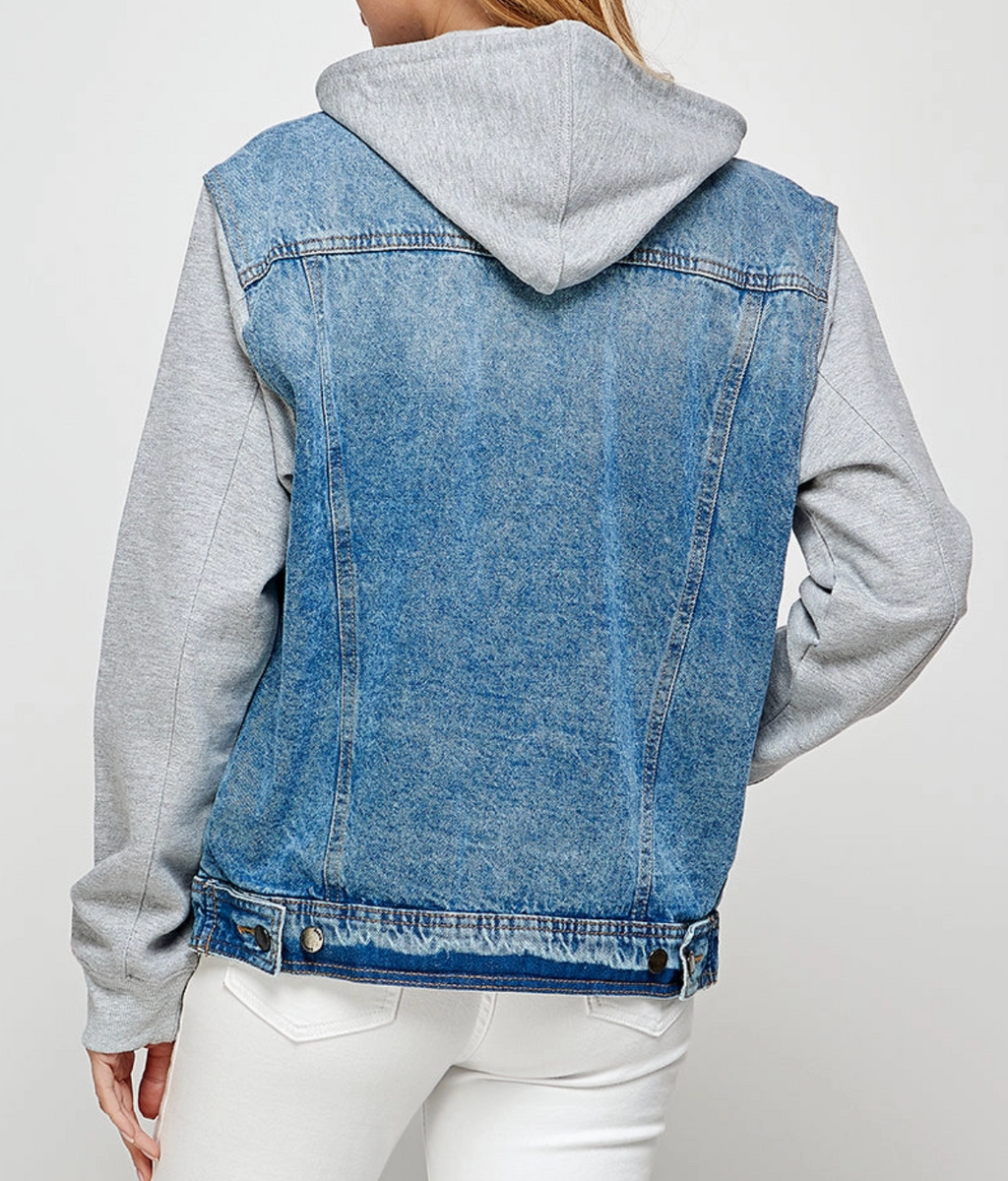 Off-Duty Denim Hoodie Jacket