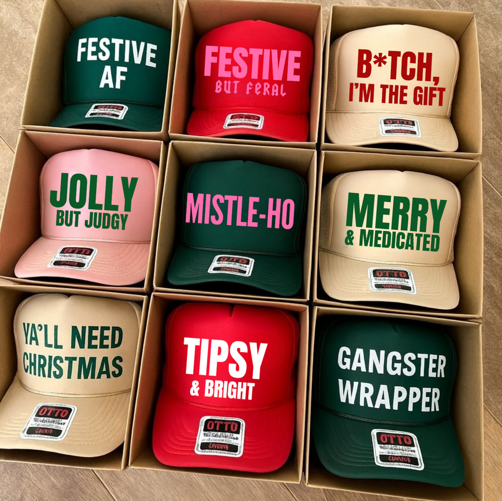 Snarky Puff Print Christmas Truckers