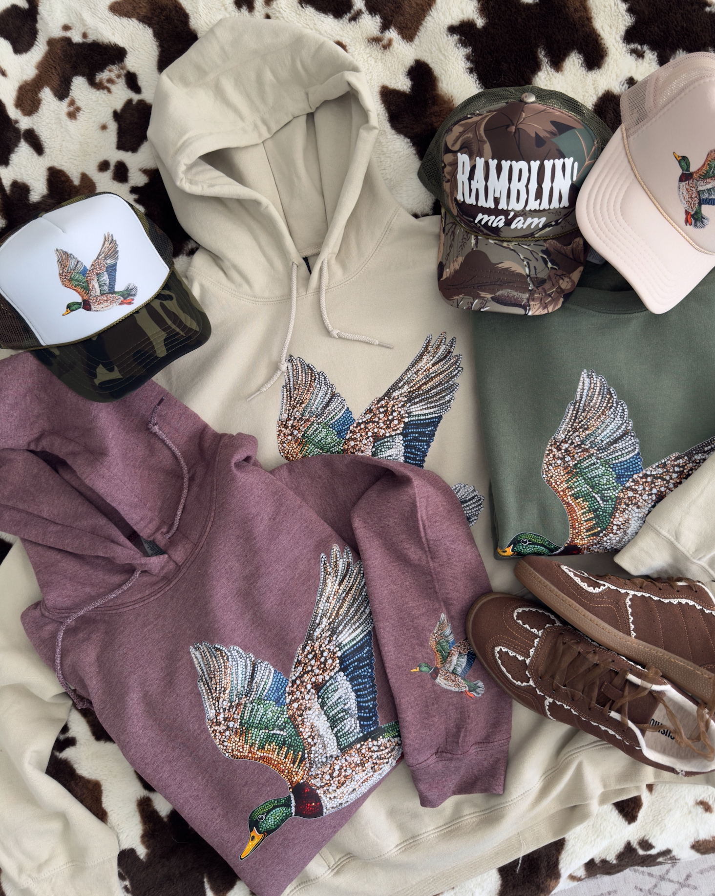 Faux Sparkle Mallard Duck Crew