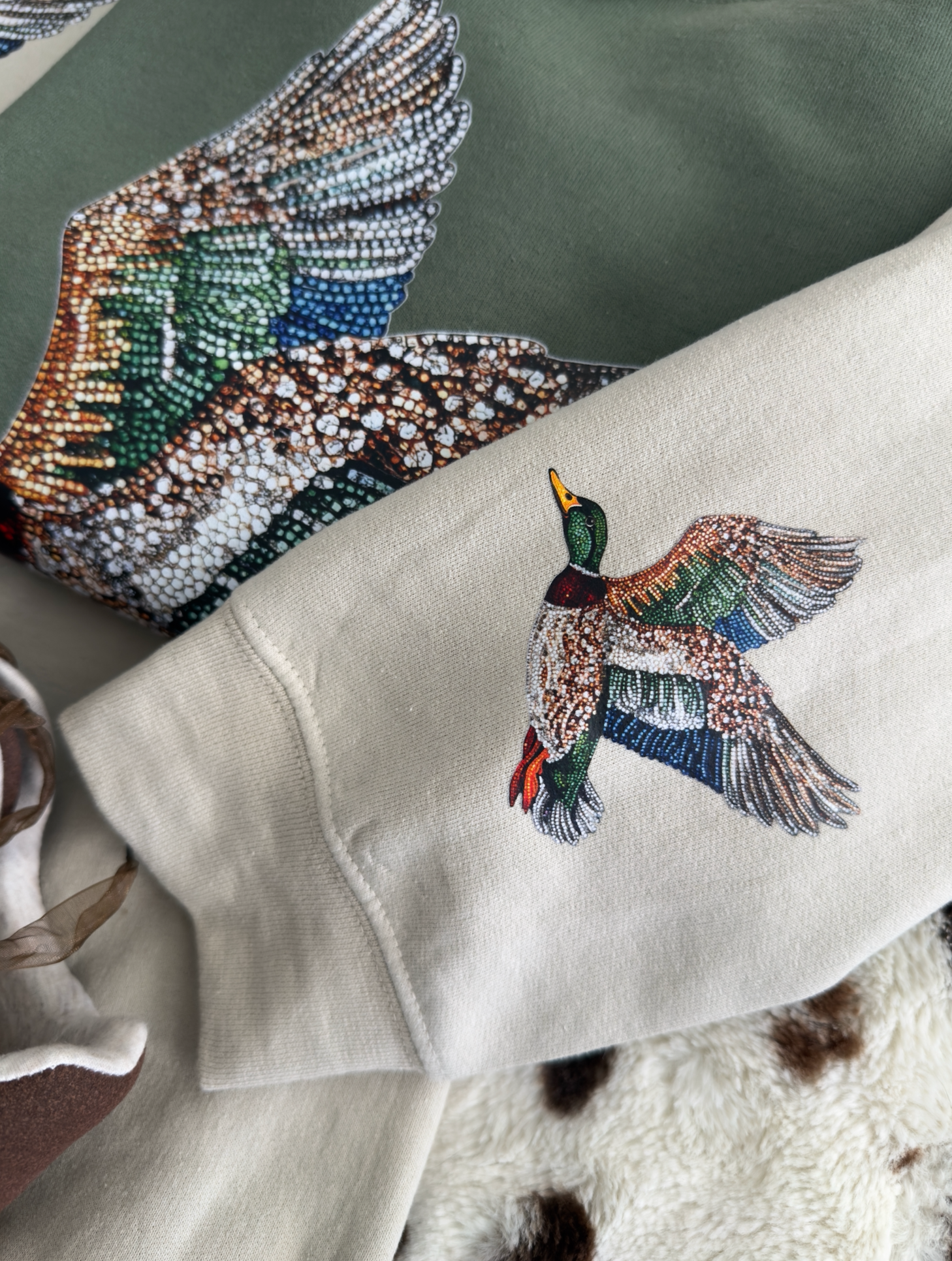 Faux Sparkle Mallard Duck Crew