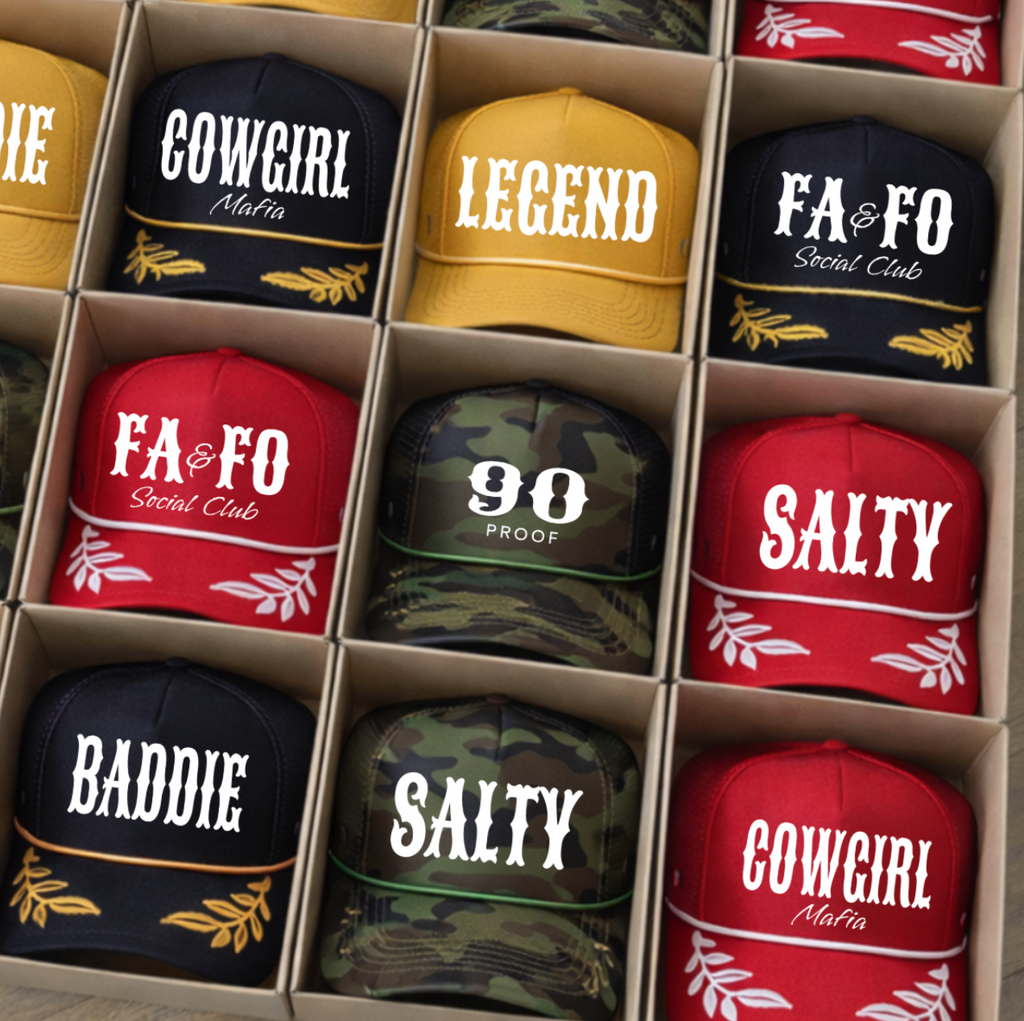 Puff Print Cowgirl Mafia Trucker Collection