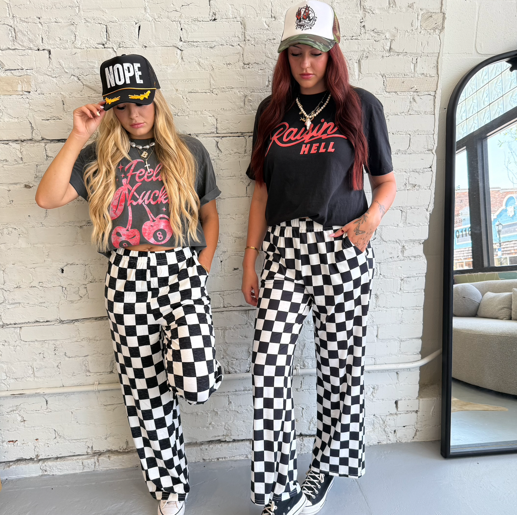 Checkmate Wide Leg Jersey Pants
