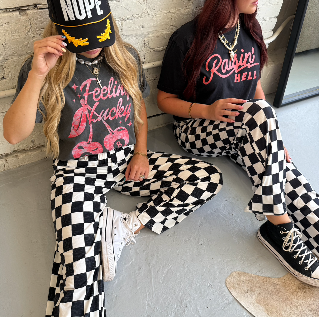 Checkmate Wide Leg Jersey Pants