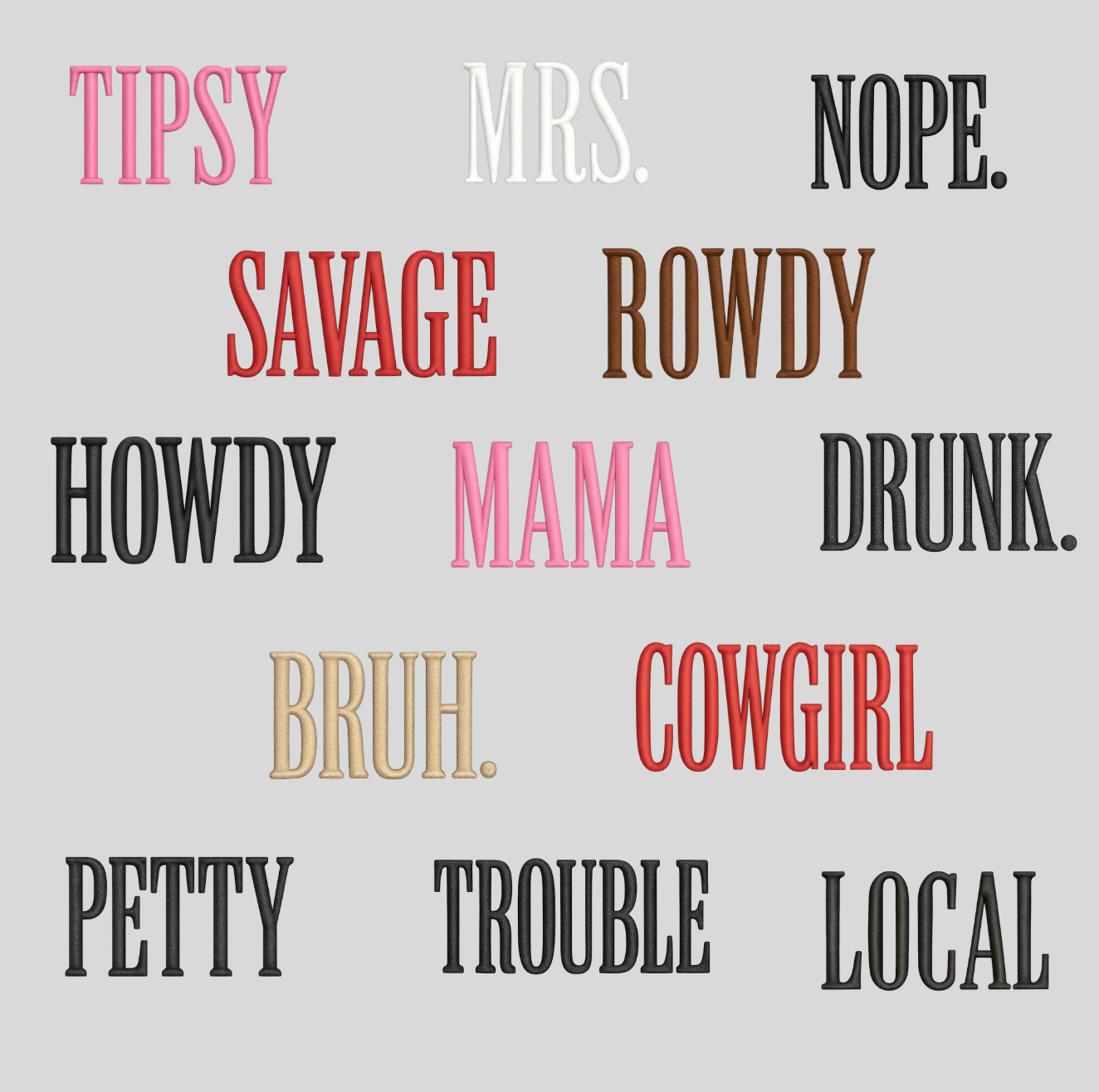 (PREORDER) 3D Puff Embroidered Text Patches