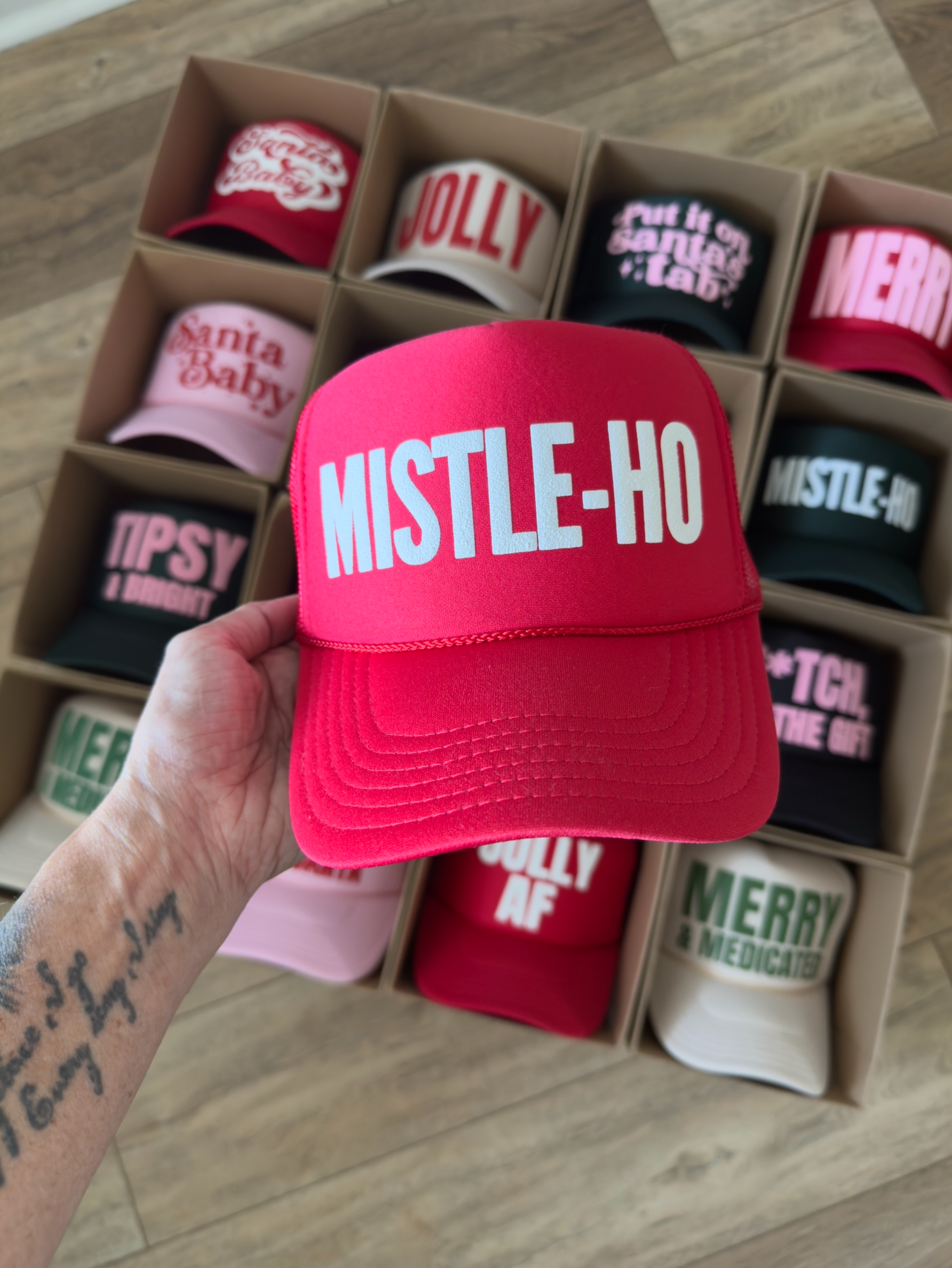 Snarky Puff Print Christmas Truckers