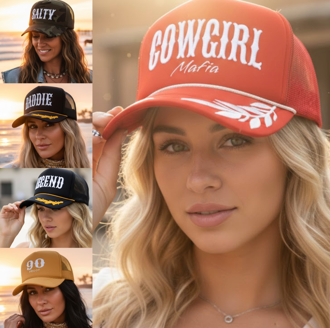Puff Print Cowgirl Mafia Trucker Collection