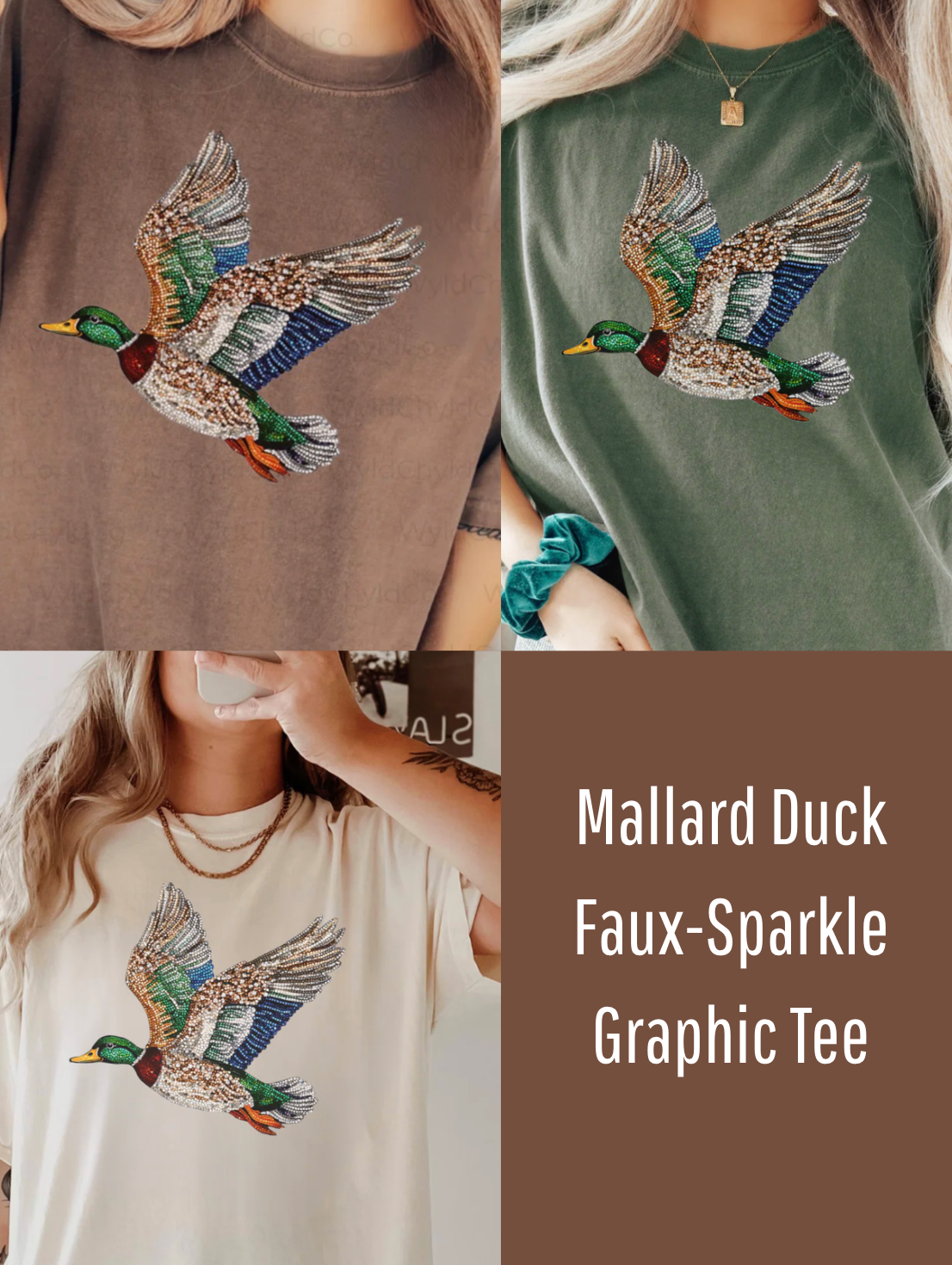 Faux Sparkle Mallard Duck Crew
