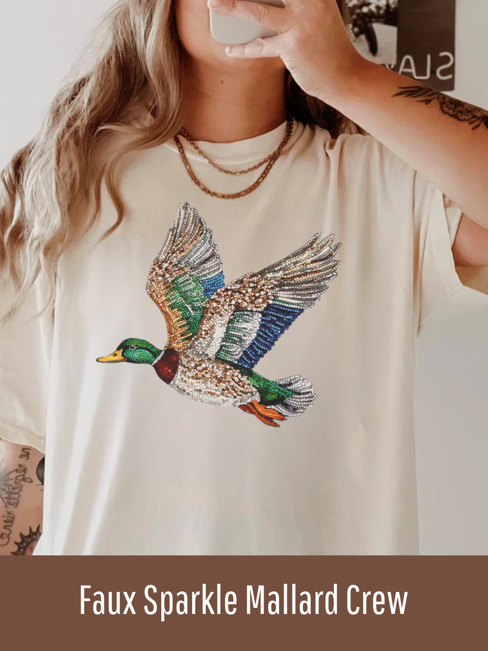 Faux Sparkle Mallard Duck Crew
