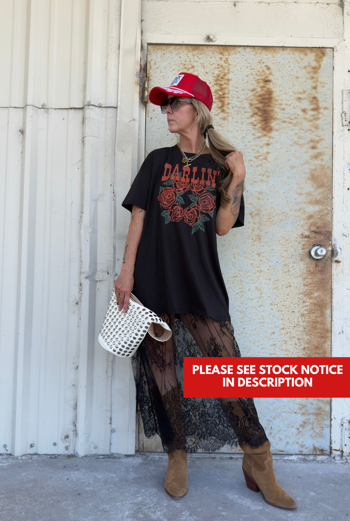 Sweet But Savage Lace Tee Dress (SEE STOCK NOTICE)