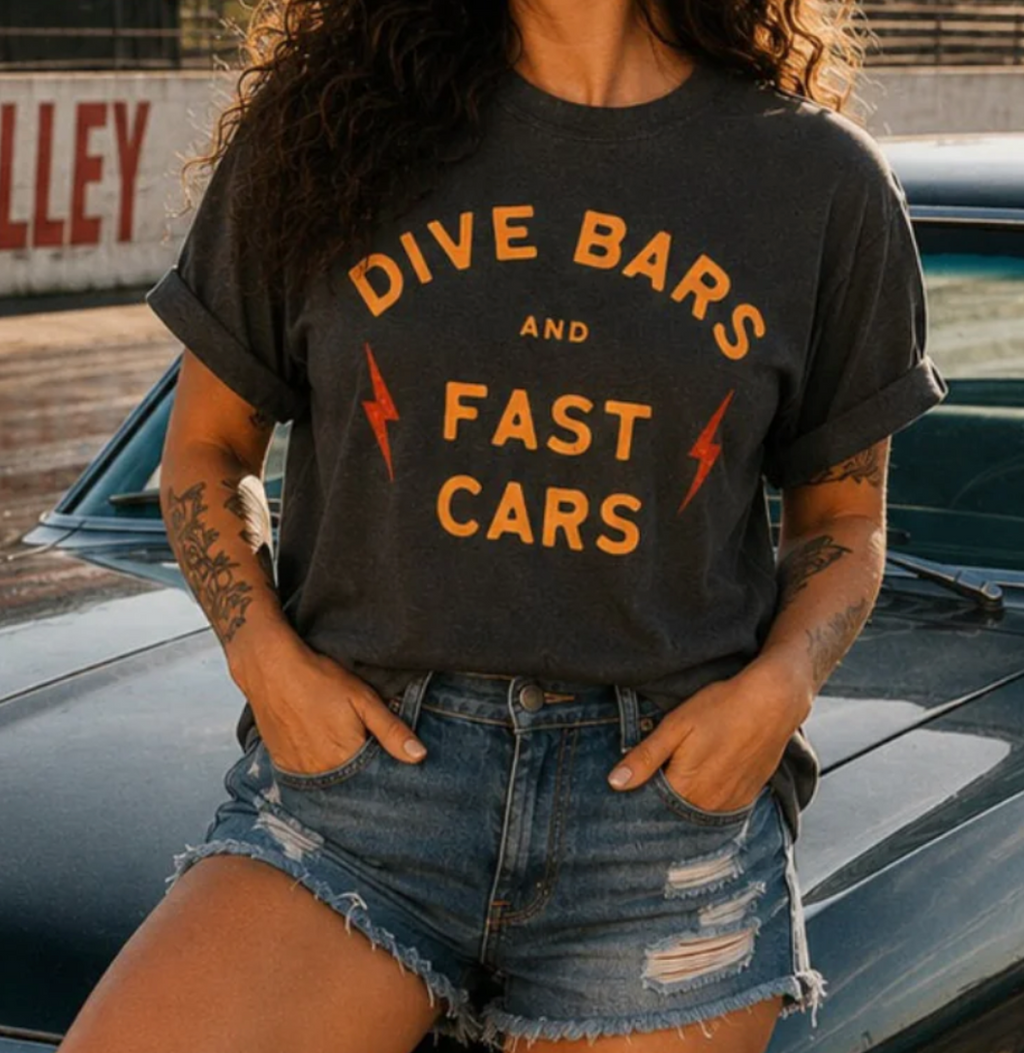 Dive Bars & Fast Cars Vintage Tee