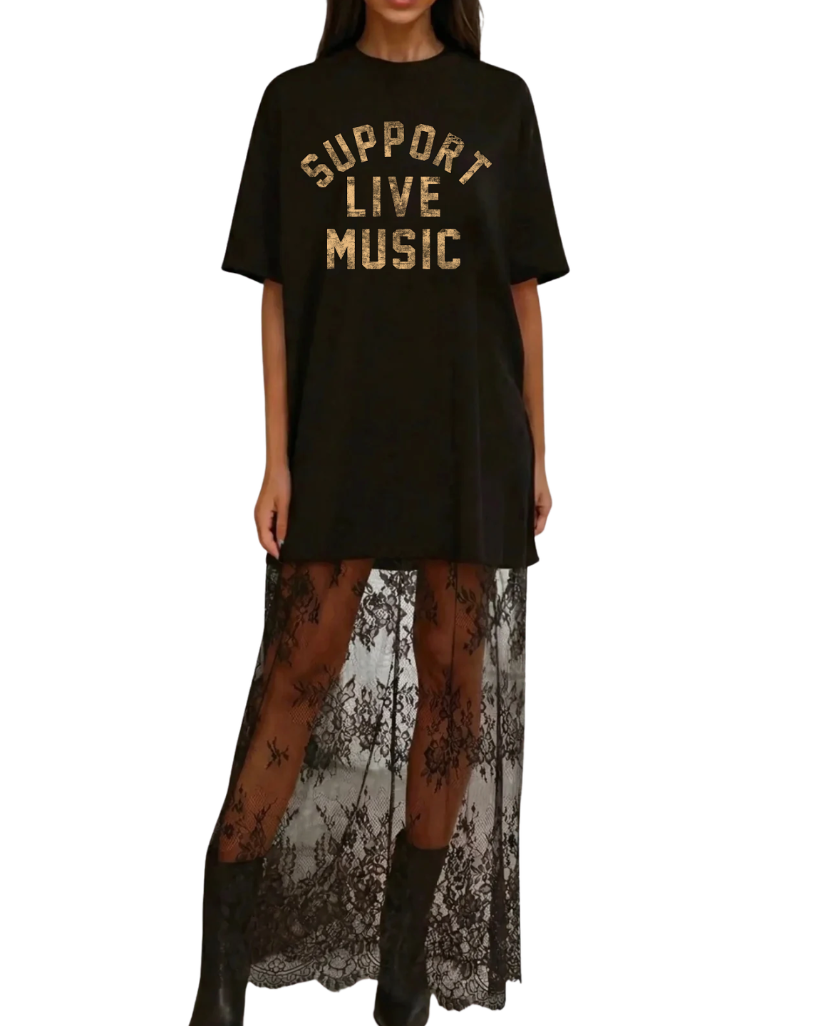 Sweet But Savage Lace Tee Dress