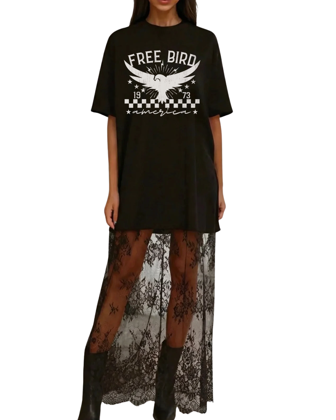 Sweet But Savage Lace Tee Dress