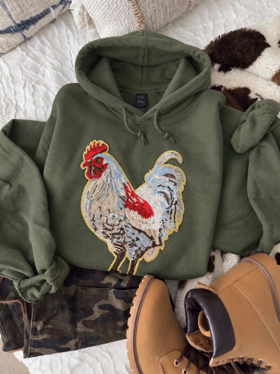 Sequin Chicken Pullover