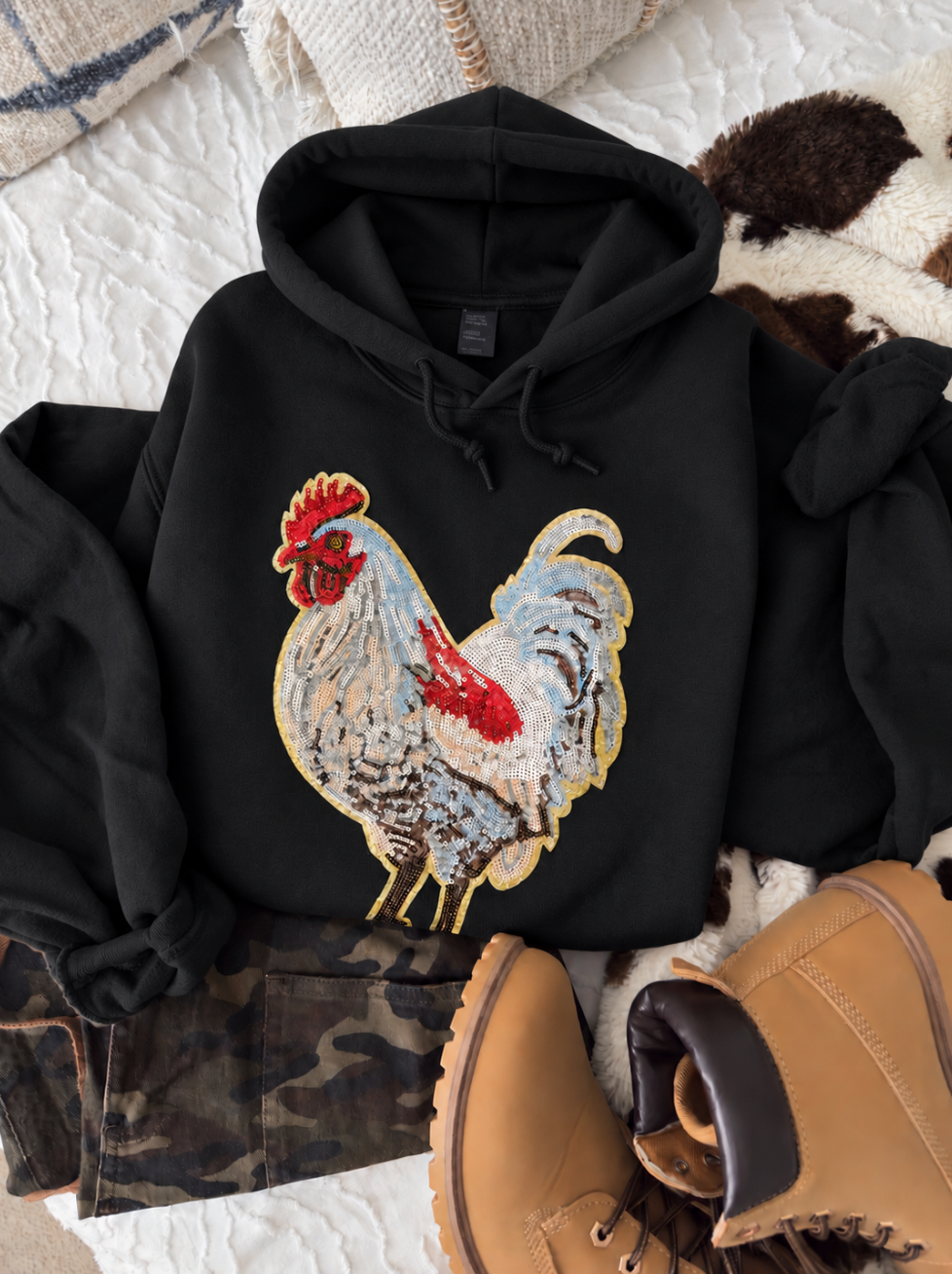 Sequin Chicken Pullover