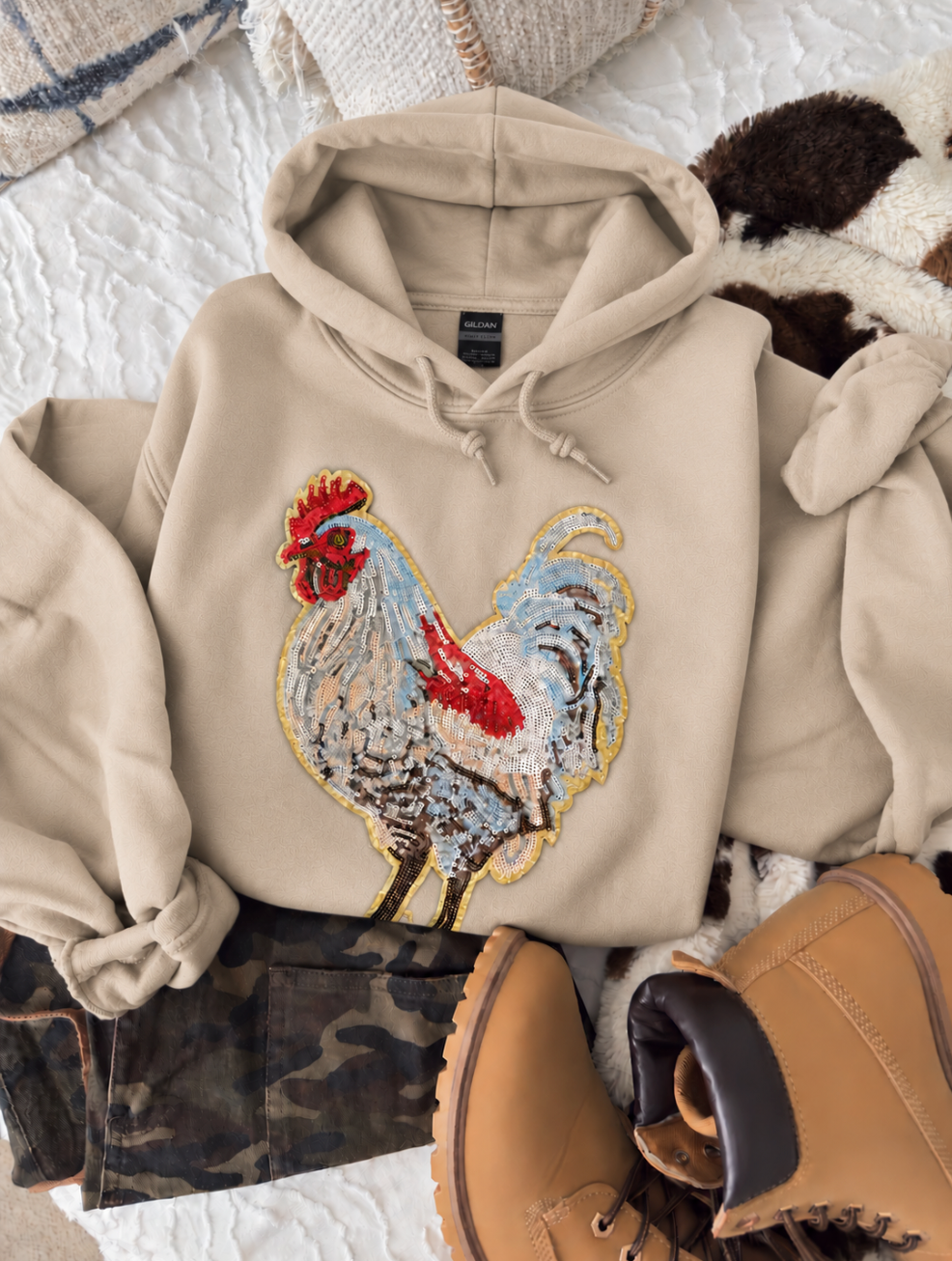 Sequin Chicken Pullover