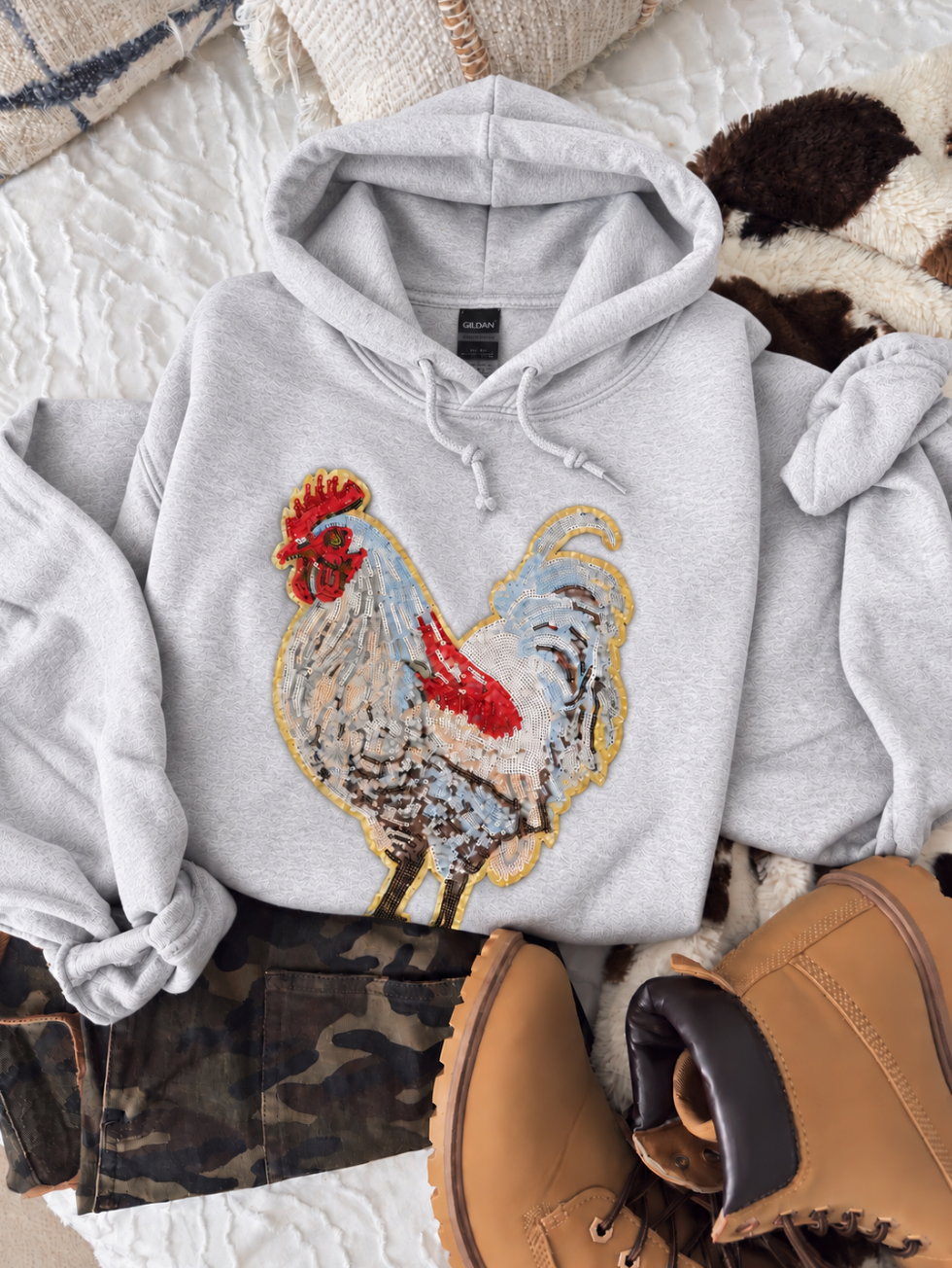 Sequin Chicken Pullover