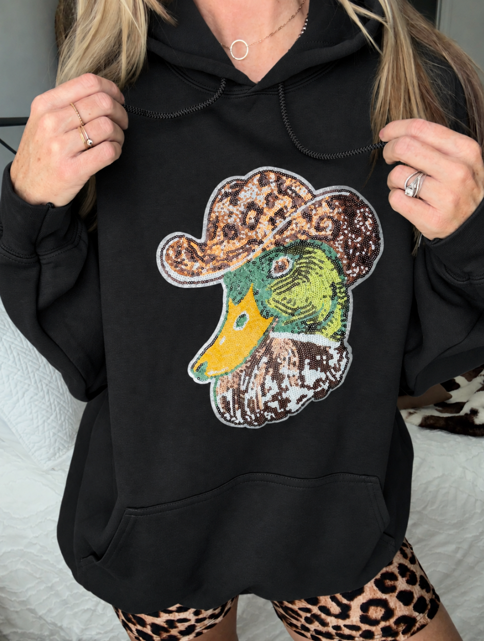 Sequin Cowboy Mallard Pullover