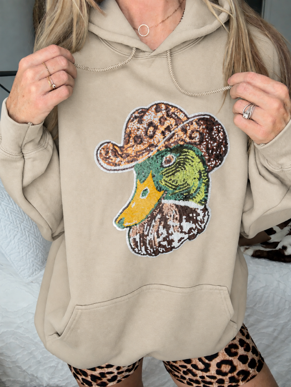 Sequin Cowboy Mallard Pullover
