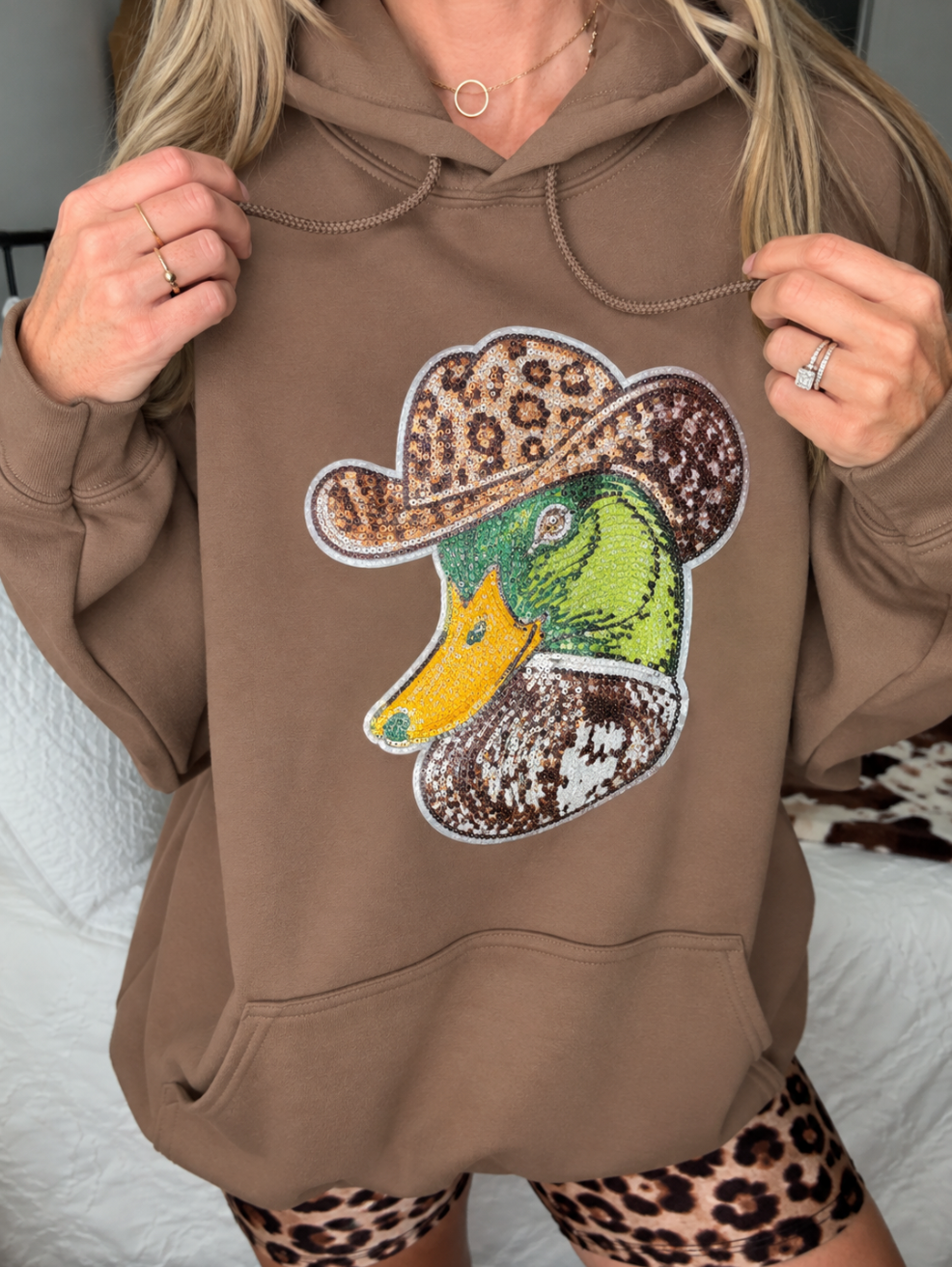 Sequin Cowboy Mallard Pullover