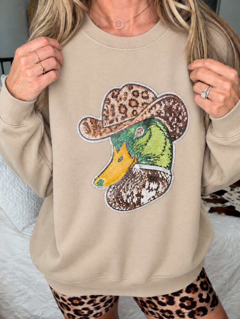 Sequin Cowboy Mallard Pullover
