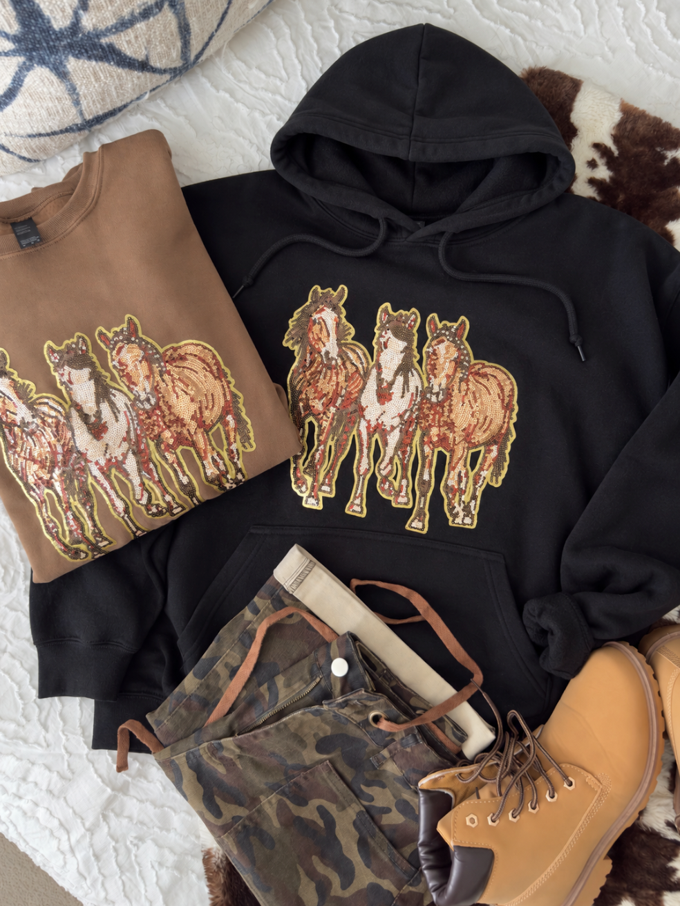 Sequin Wild Horse Pullover